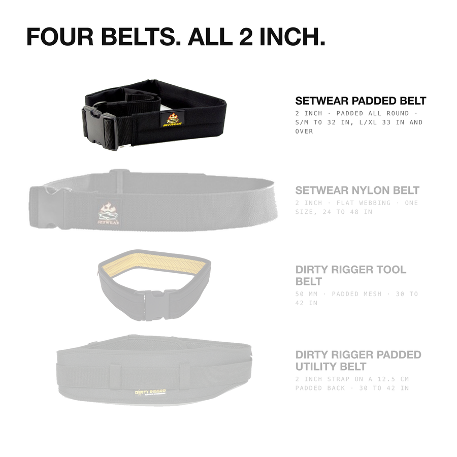 SETWEAR 5CM/2" PADDED BELT - L/XL