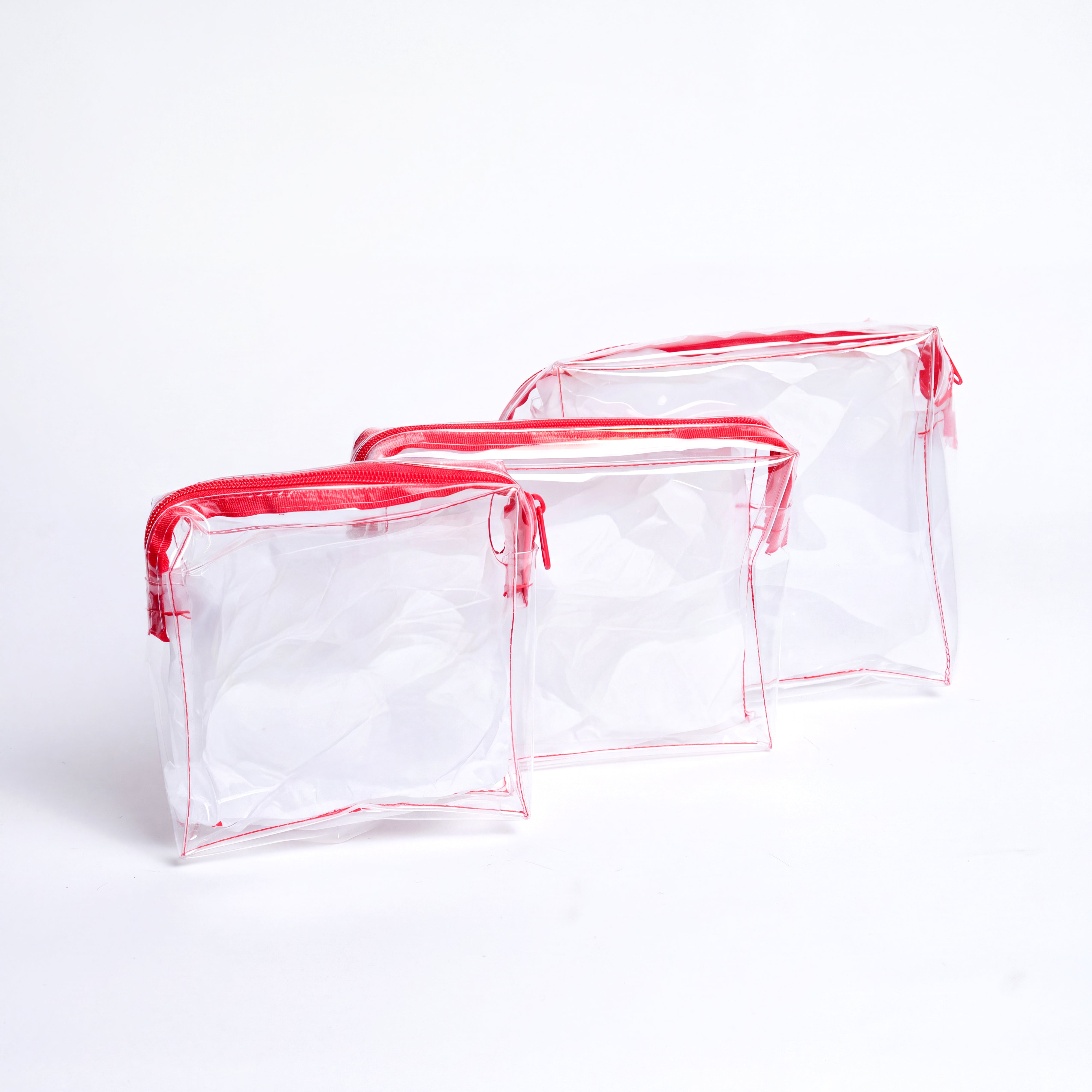 RED ZIP BOX POUCHES