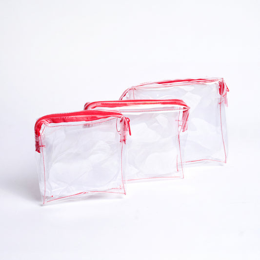 RED ZIP BOX POUCHES