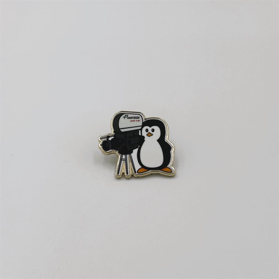 PENGUIN WITH CAMERA PIN BADGE