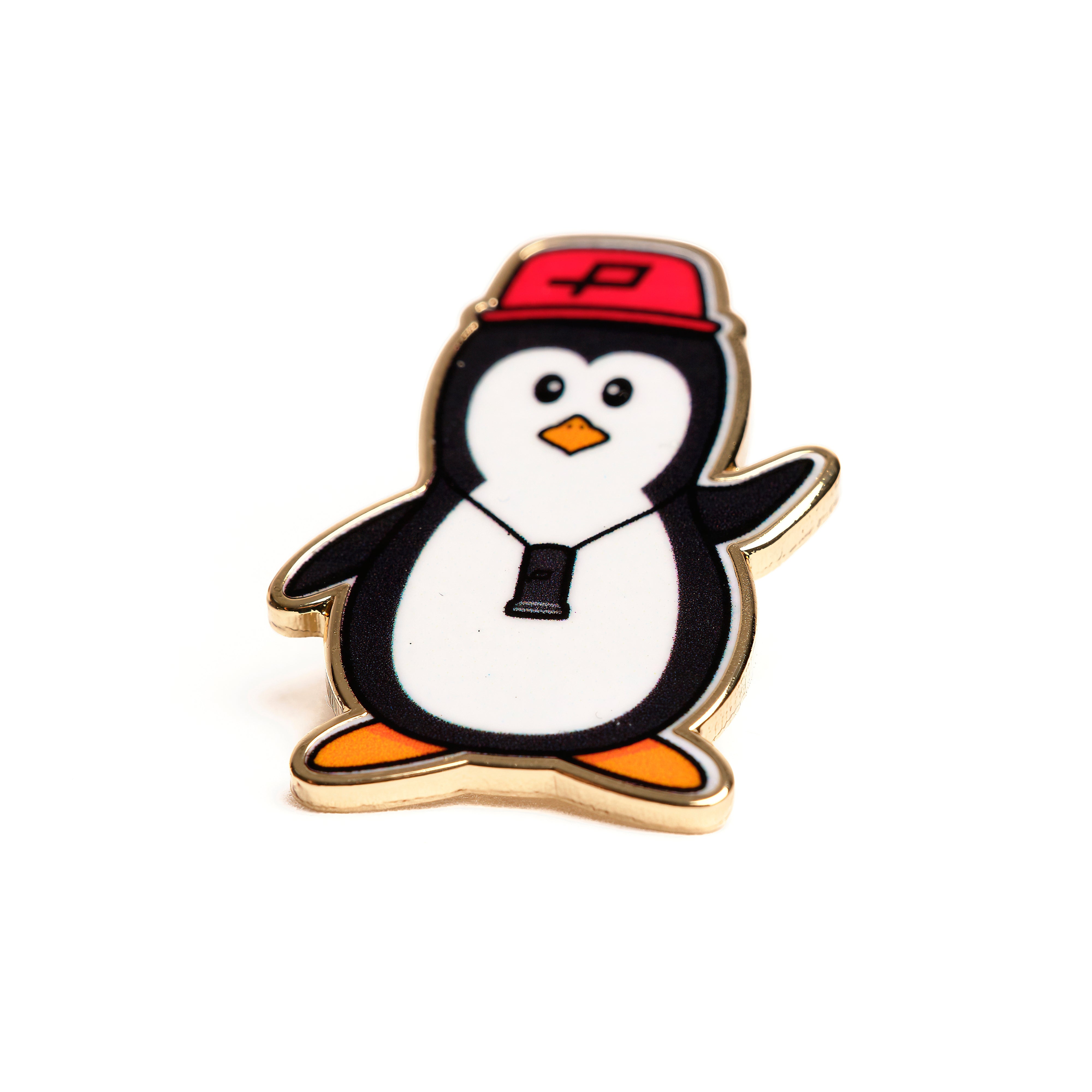 PENGUIN WITH VIEWFINDER PIN BADGE
