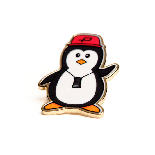 PENGUIN WITH VIEWFINDER PIN BADGE