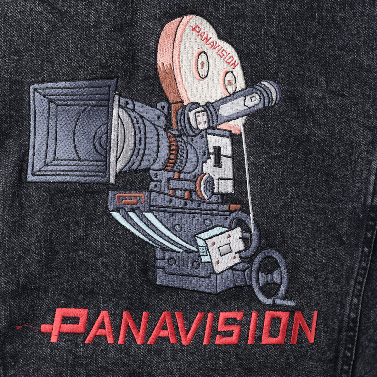 PANAVISION DENIM JACKET WITH FLEECE COLLAR AND LINING - BLACK
