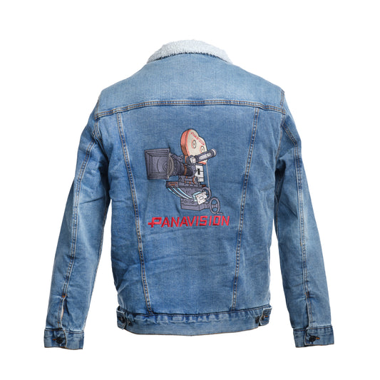 PANAVISION DENIM JACKET WITH FLEECE COLLAR AND LINING - BLUE