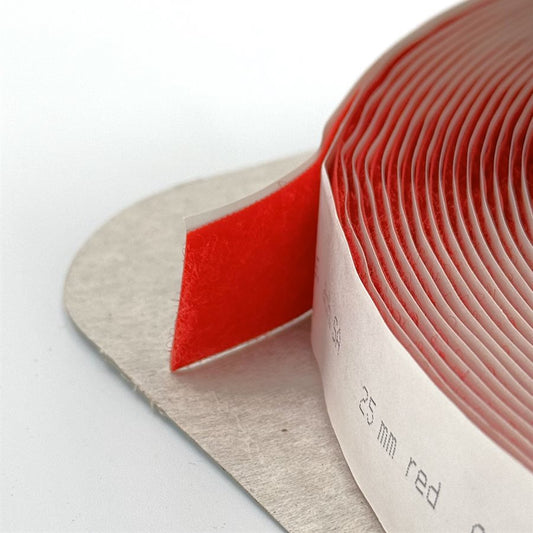 1" VELCRO HOOK OR LOOP - RED (PER METRE)