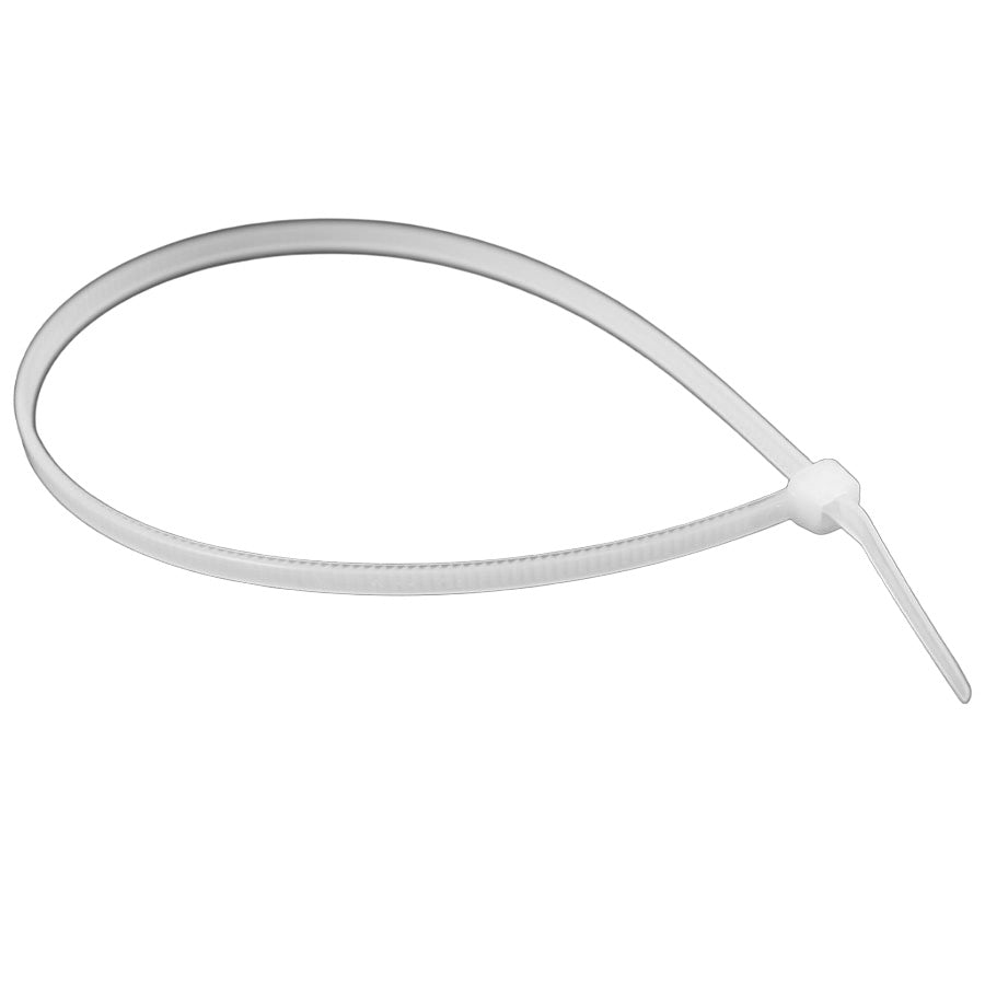WHITE SINGLE USE CABLE TIE - LARGE