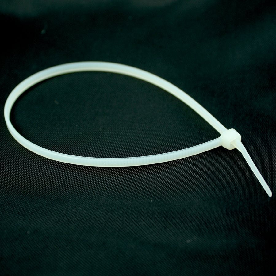 WHITE SINGLE USE CABLE TIE - LARGE
