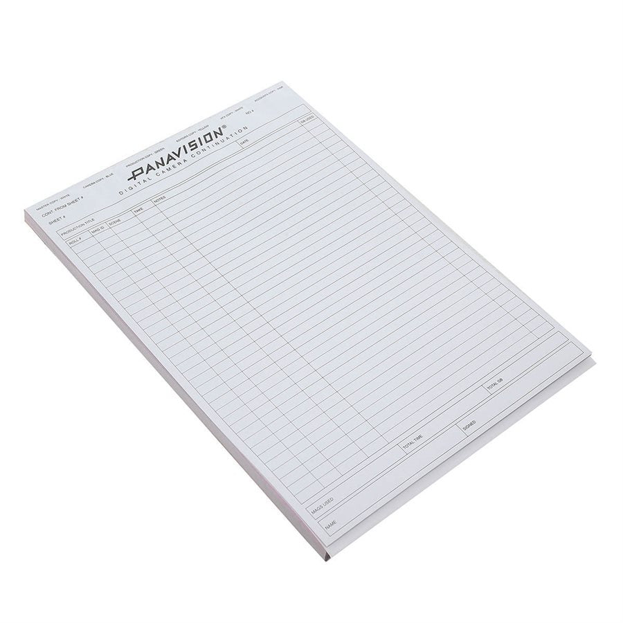 PANAVISION DIGITAL CONTINUATION REPORT PAD