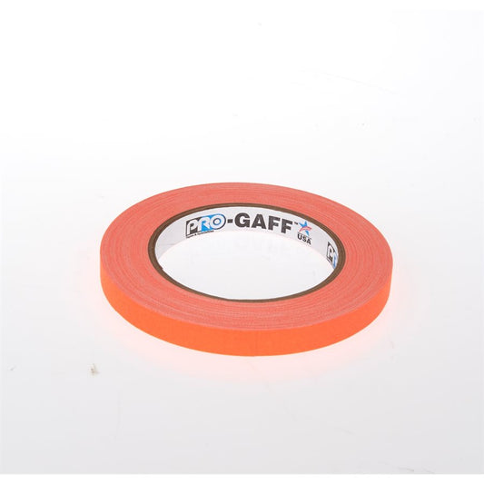 PRO-GAFF FLUORESCENT CLOTH TAPES - 12MM X 22M / 1/2" X 25YDS - Fluorescent Orange