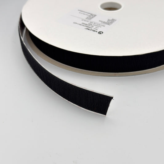 1" VELCRO HOOK OR LOOP - BLACK (PER METRE)