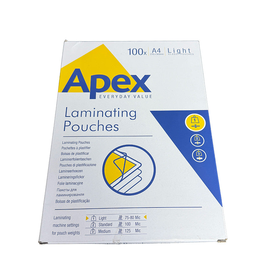 A4 LAMINATING POUCHES - 100 PACK
