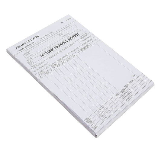 PANAVISION FILM NEGATIVE REPORT PAD