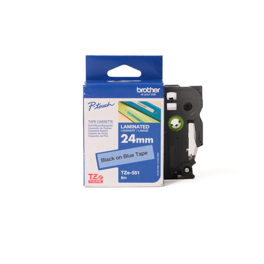 BROTHER P-TOUCH TAPE - 24MM - Black on Blue