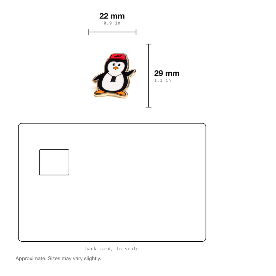 PENGUIN WITH VIEWFINDER PIN BADGE