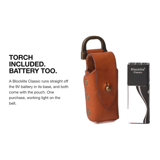LEATHER BLOCKLIGHT & POUCH SET