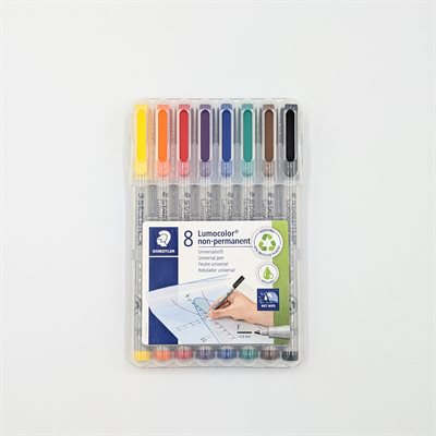 STAEDTLER LUMOCOLOR FINE NON-PERMANENT PENS (8 PACK MIXED)