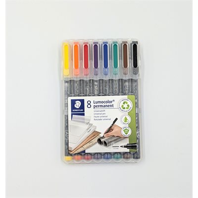 STAEDTLER LUMOCOLOR FINE PERMANENT PENS (8 PACK MIXED)