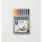STAEDTLER LUMOCOLOR FINE PERMANENT PENS (8 PACK MIXED)